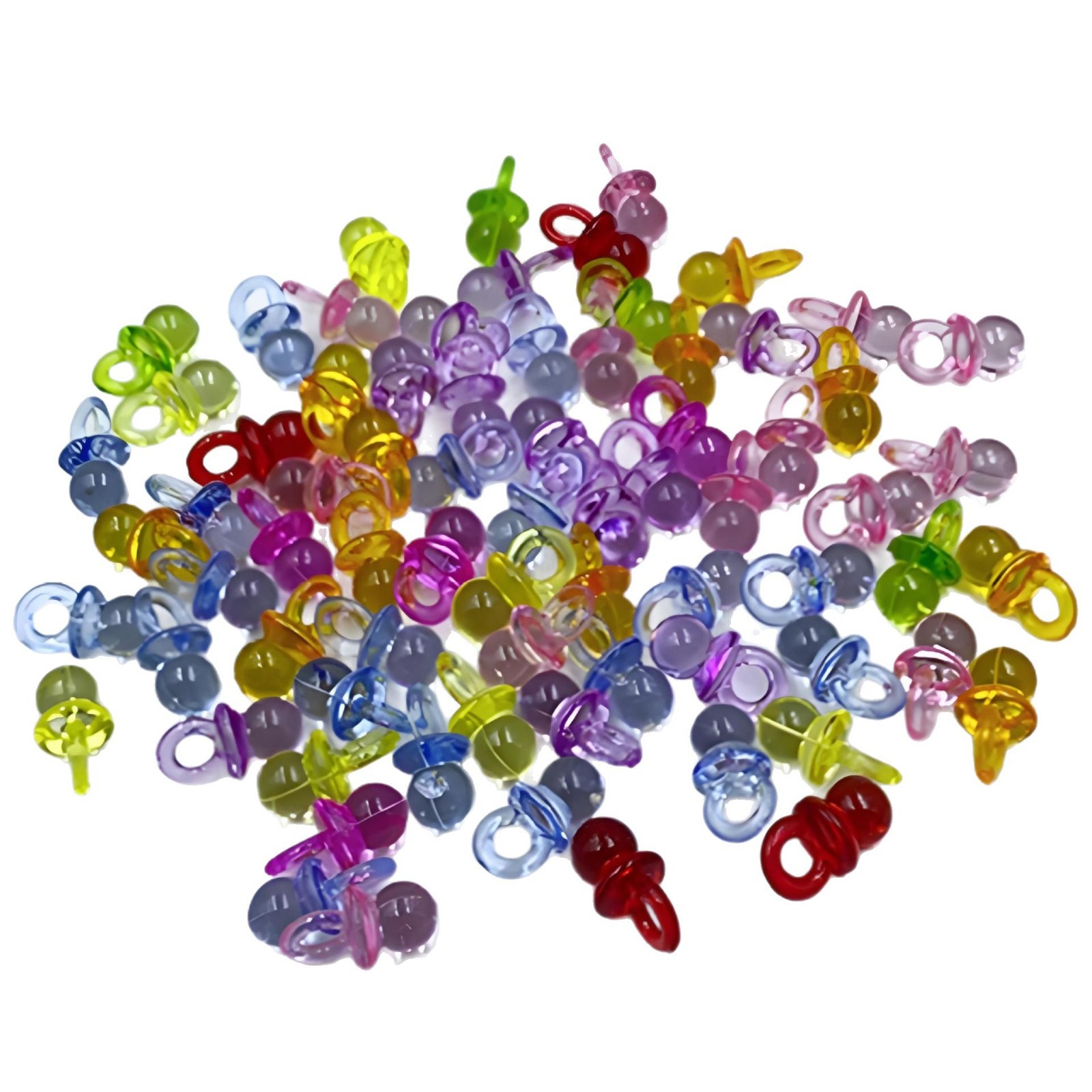Acrylic Transparent Mini Pacifier Hanging Diy Baby Shower Full Moon Birthday Beads