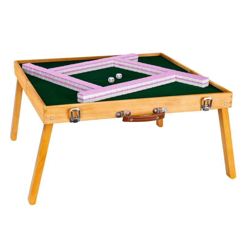 Outdoor Portable Mahjong Travel Folding Mahjong Table Set Portable Solid Wood Travel Dormitory Small Sparrow Card