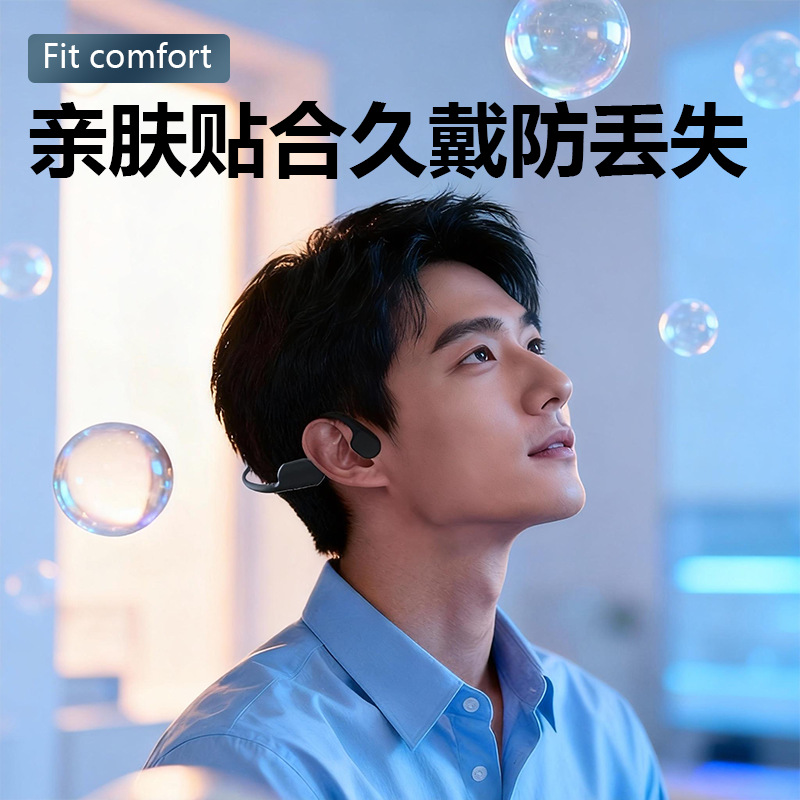 Bone Conduction Hearing Aid Bluetooth All-In-One Machine for the Elderly, Young People and Children, Built-In Pickup Behind the Ear, Ready to Use When Turned on