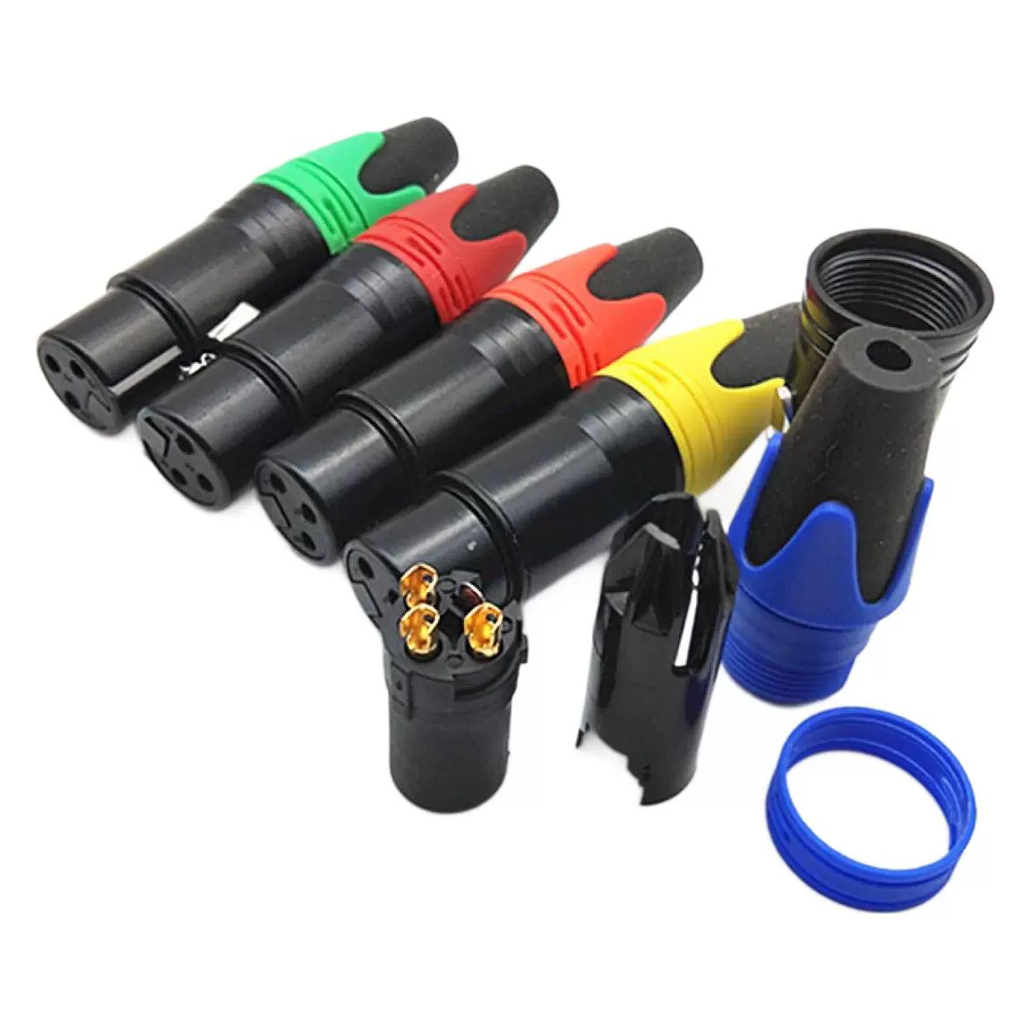 Copper Core Gold-Plated Microphone Plug 3-Core Xlr Mixer Plug Xlr Xlr Female Head Colorful Internal Thread Black