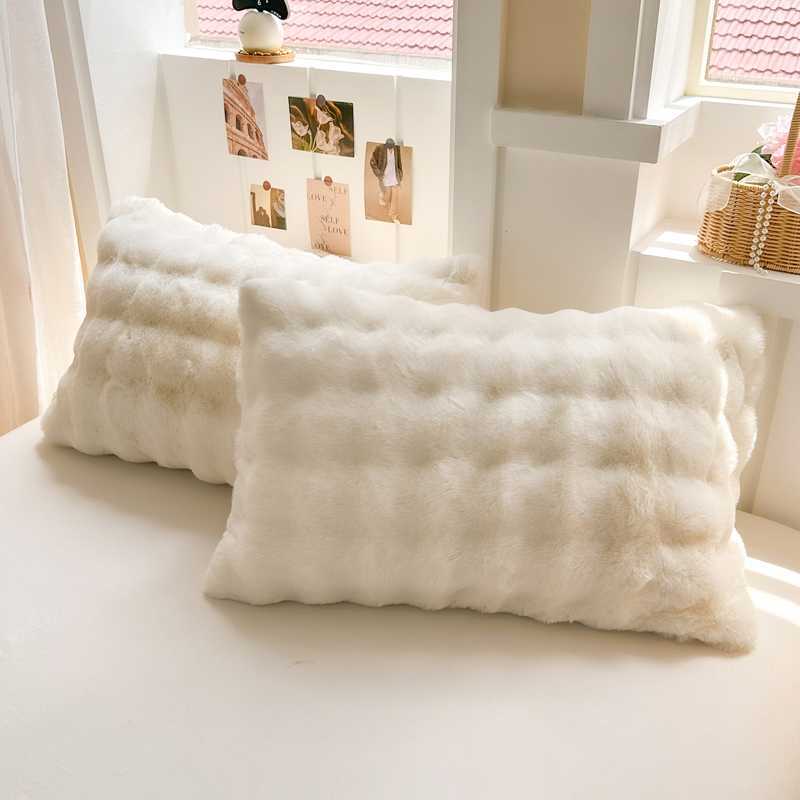 Nantong Home Textile Bed 2025 New Thickened Solid Color Rabbit Fur Plush Bubble Single Bed Sheet Group Buying Wholesale