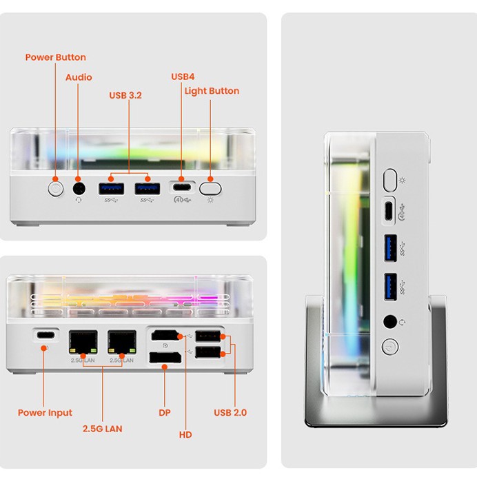 Genmachine Amdr9-7940H Dual Network Port Game/Usb4.0 Interface Business Cross-Border Mini Computer