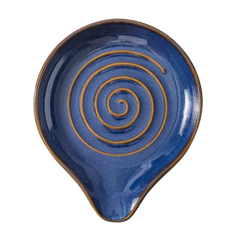 Kitchen Ceramic Spoon Tray Spoon Holder High-Value Household Tableware Placement Tray Snack Snack Tray Cross-Border Wholesale