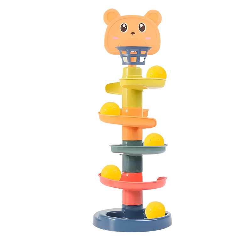 Cross-Border Five-Layer Track Turning Toy Parent-Child Interactive Fun Shooting Ball Stacking Circle Children's Cartoon Slide