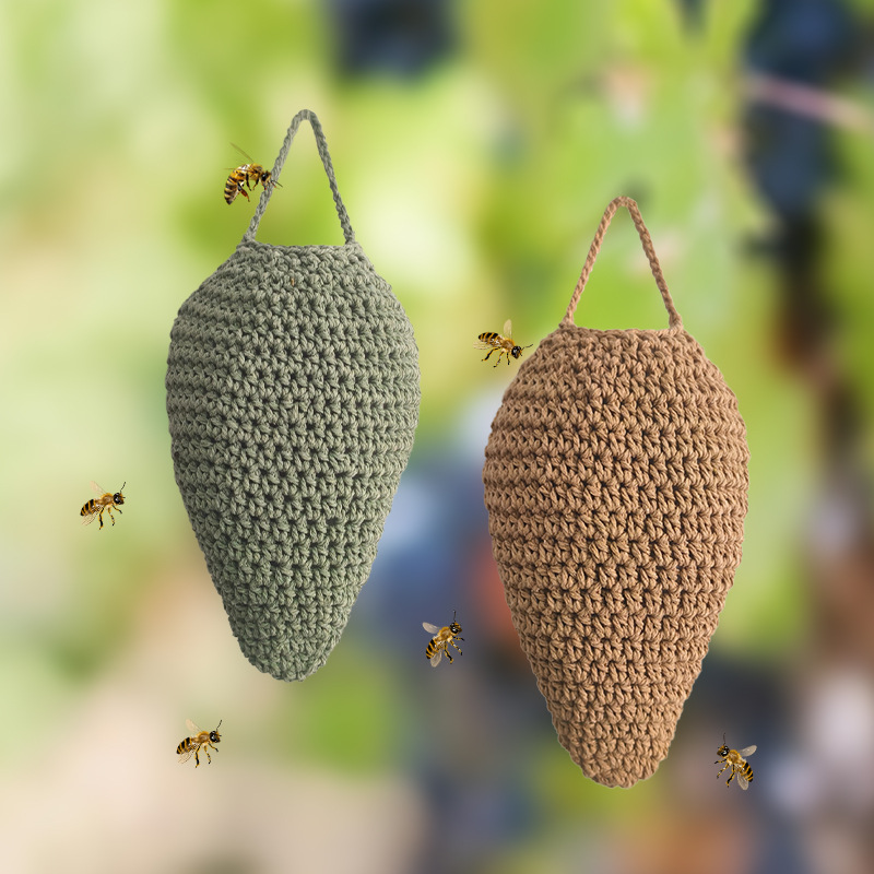 Crochet Honeycomb Net Pocket Strawberry-Shaped Storage Net Pocket New Wall Storage Pocket Bohemian Hanging Basket Net Storage Pocket