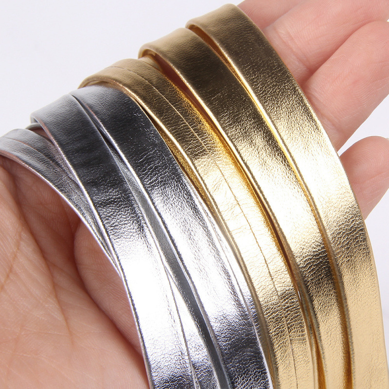 PU leather golden silver bright leather bag edge strip rolling edge strip pillow bag leather strip manufacturer finished on February 14