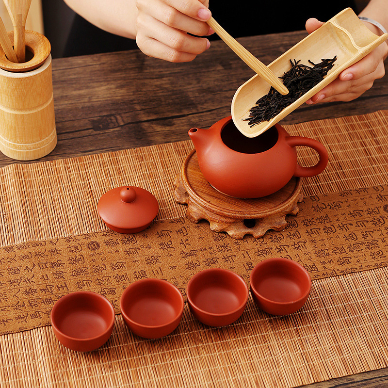 Purple sand tea set suit 7-piece set portable outdoor purple sand teapot opening activities gift box Yiwu wholesale