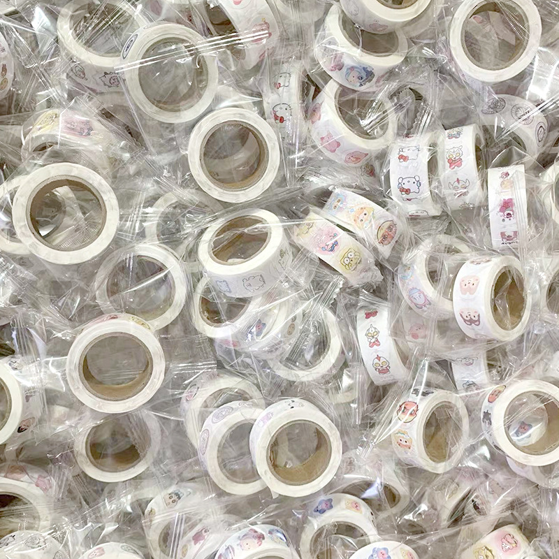 Little Red Riding Book Same Style kitty Roll Roll Sticker Decorative Hand Account Cartoon Cute Sticker Sealing Sticker Tape Dot Sticker