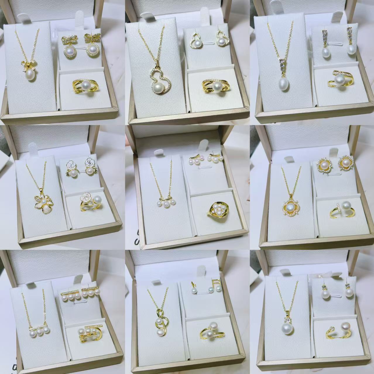 Серебряные серьги и ожерелье с золотым покрытием S925, комплект с натуральными пресноводными жемчужинами и милыми маленькими животными