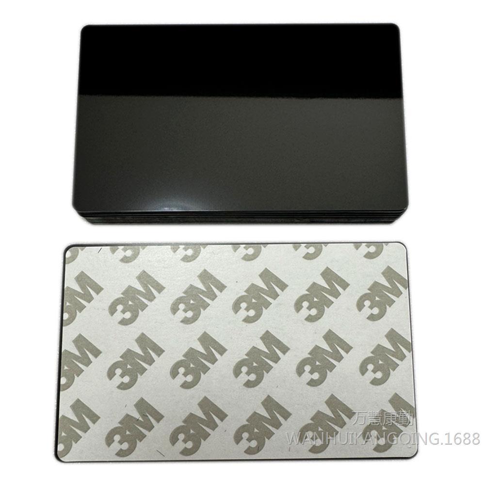 Металлическая визитка с клеевой основой 86*54*0.2мм, имя, алюминиевый лист, лазерная маркировка