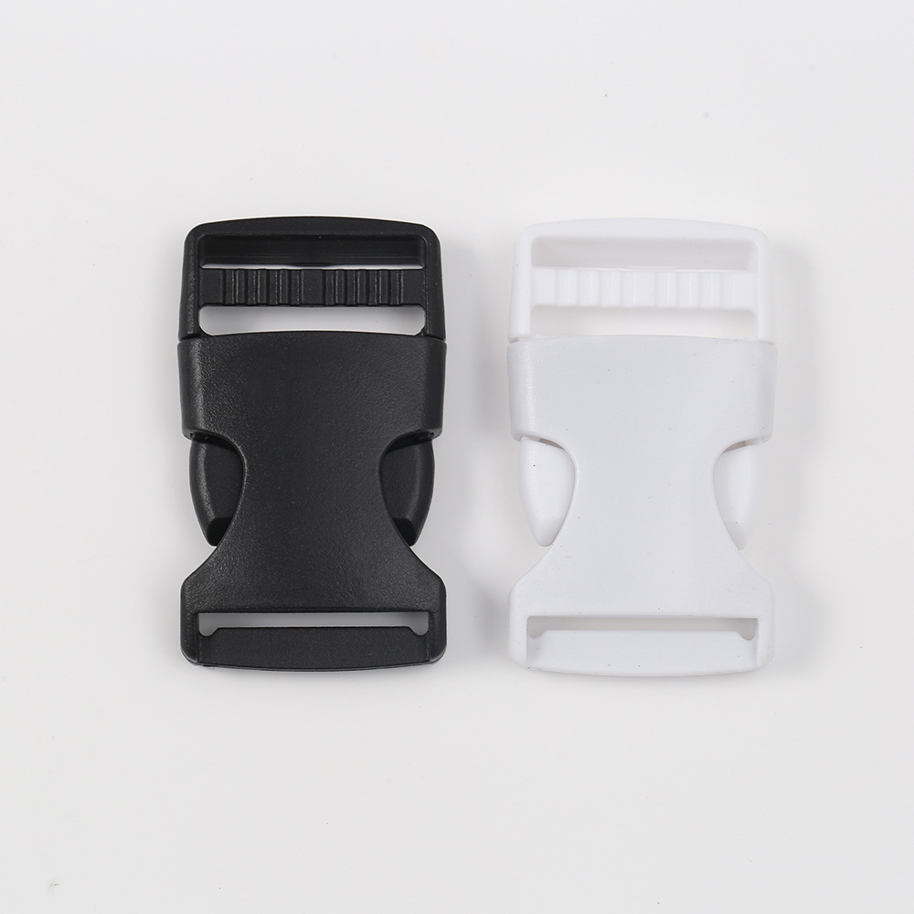 Cross-Border Plastic Pom Black Buckle Double Adjustment Buckle Luggage Accessories Buckle Backpack Buckle Strong and Durable Wholesale