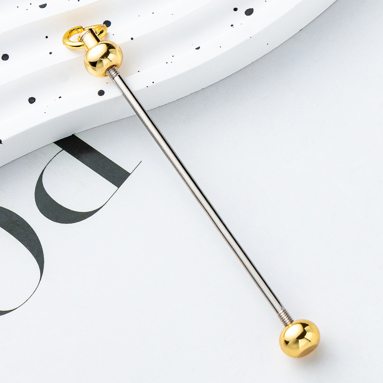 Creative New diy beaded pole in stock gradient color handmade beaded keychain accessories pendant wholesale