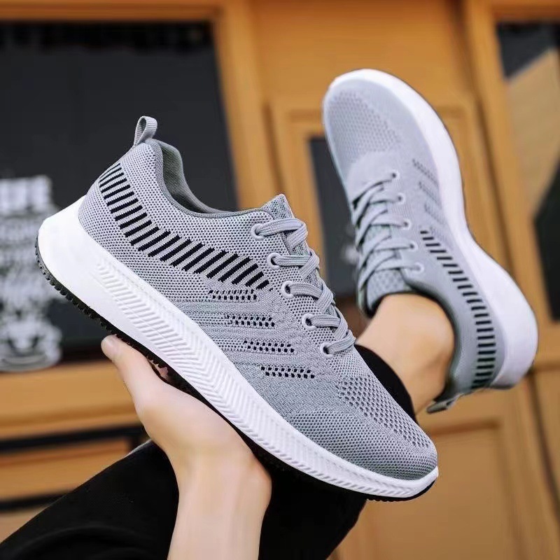 2024 Four Seasons New Men's Flying Mesh sneaker Fashionable All-match Breathable Casual Shoes Comfortable Walking Shoes