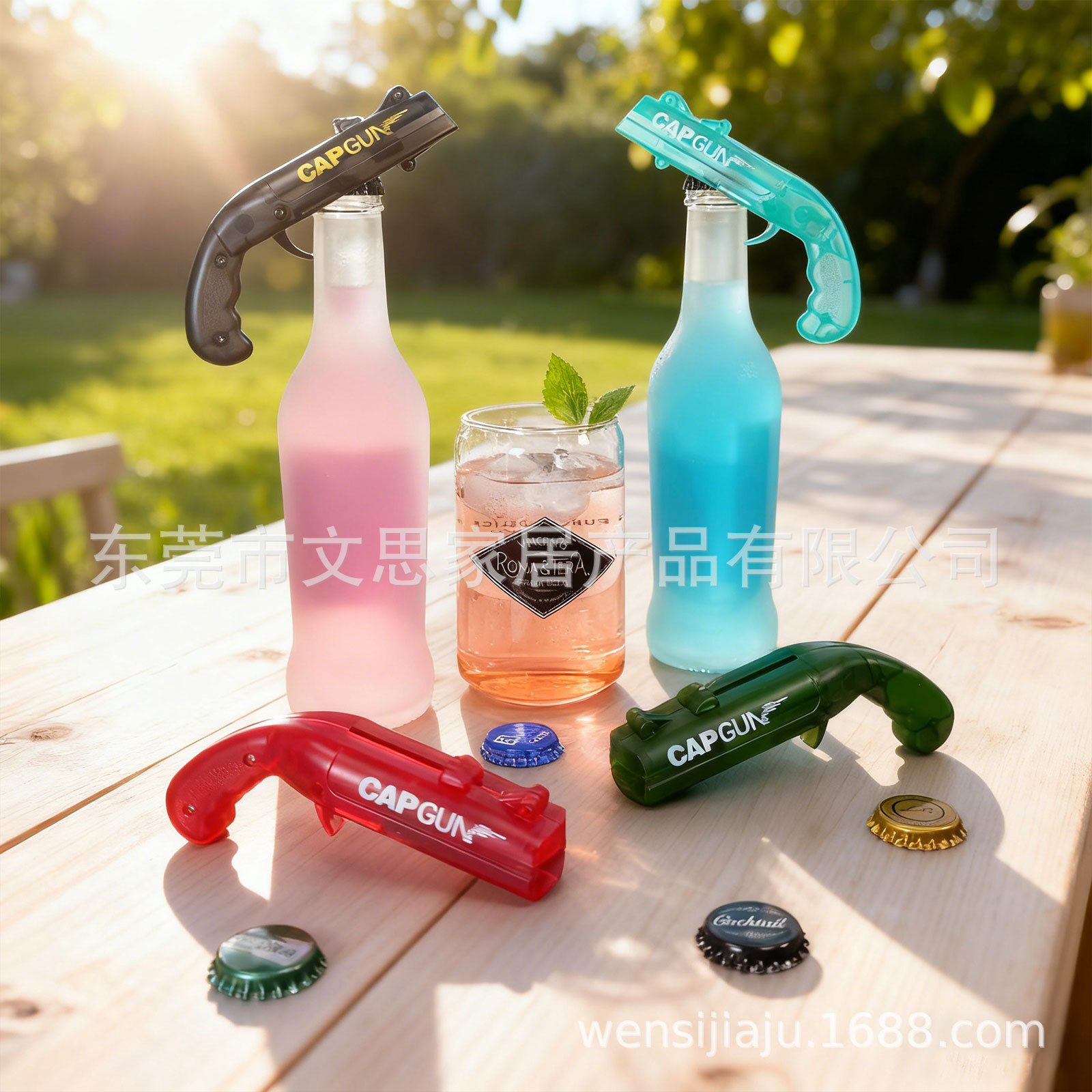 Authentic Abs Internet-Famous Cap Gun Pistol Bottle Opener That Can Launch Bottle Caps, Multifunctional Beer Opener