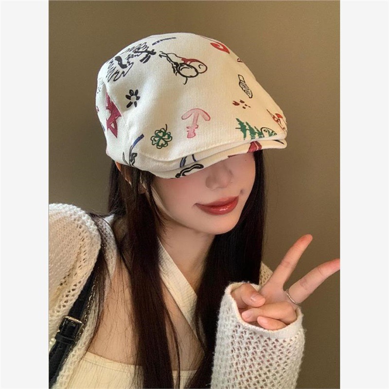 Японская стильная кепка для женщин, весенне-летняя корейская беретка, универсальная беретка для большой окружности головы, визуально сужающая лицо, шляпа художника