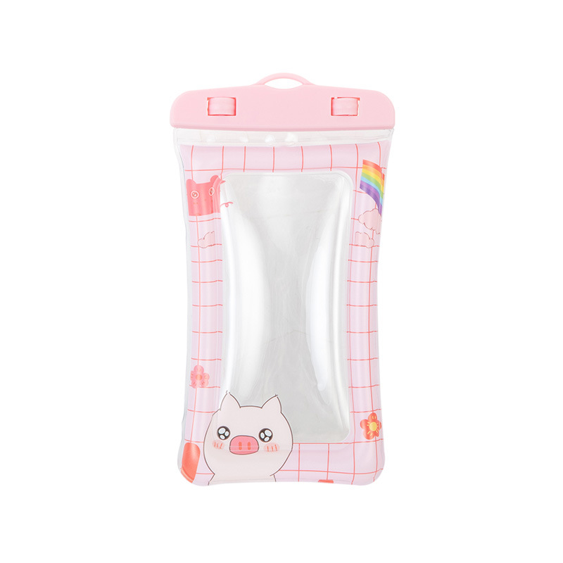 Wholesale mobile phone waterproof bag sealed touch screen swimming diving case drifting airbag hanging neck cartoon mobile phone bag custom