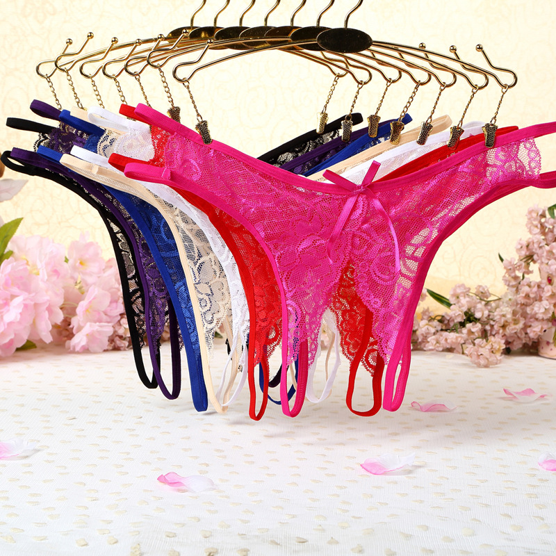 Оптовый производитель сексуального белья, сексуальные трусики-стринги, открытая кружевная отделка, бантик, женское нижнее белье 233