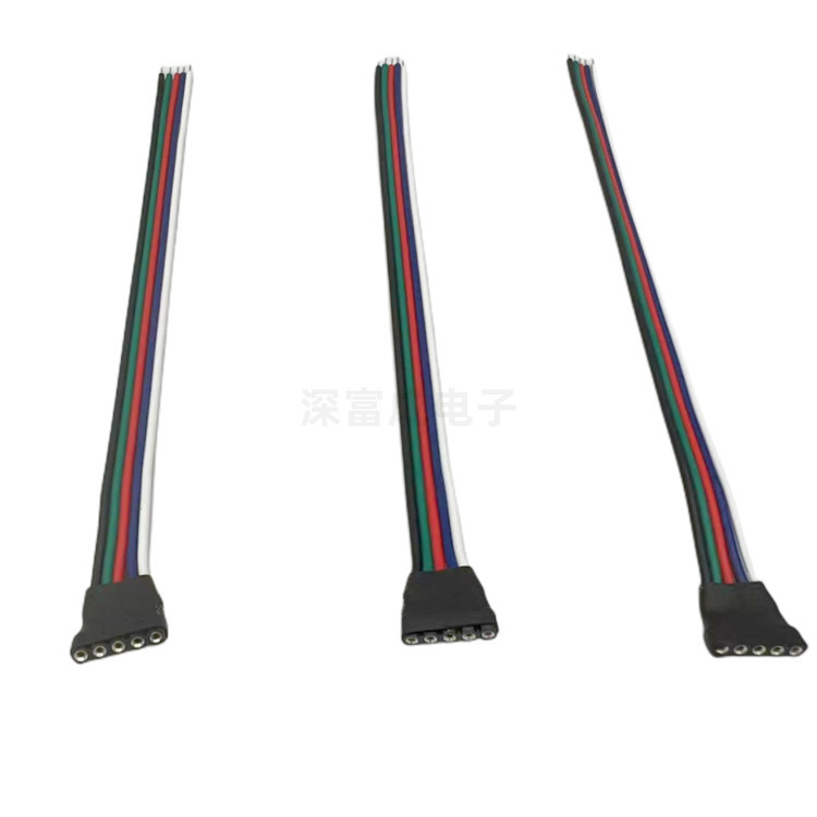 LED light bar connecting line 5p row female single head line 5p row pin line rgbw light strip connecting line heat shrinkable sleeve pipeline