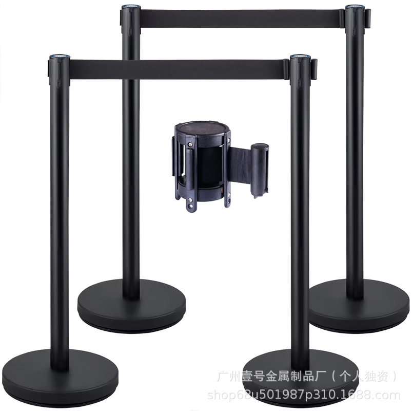 Stainless Steel 1.0m Wire Barrier Isolation Retractable Safety Warning Line Post Queue Fence Hollow Base