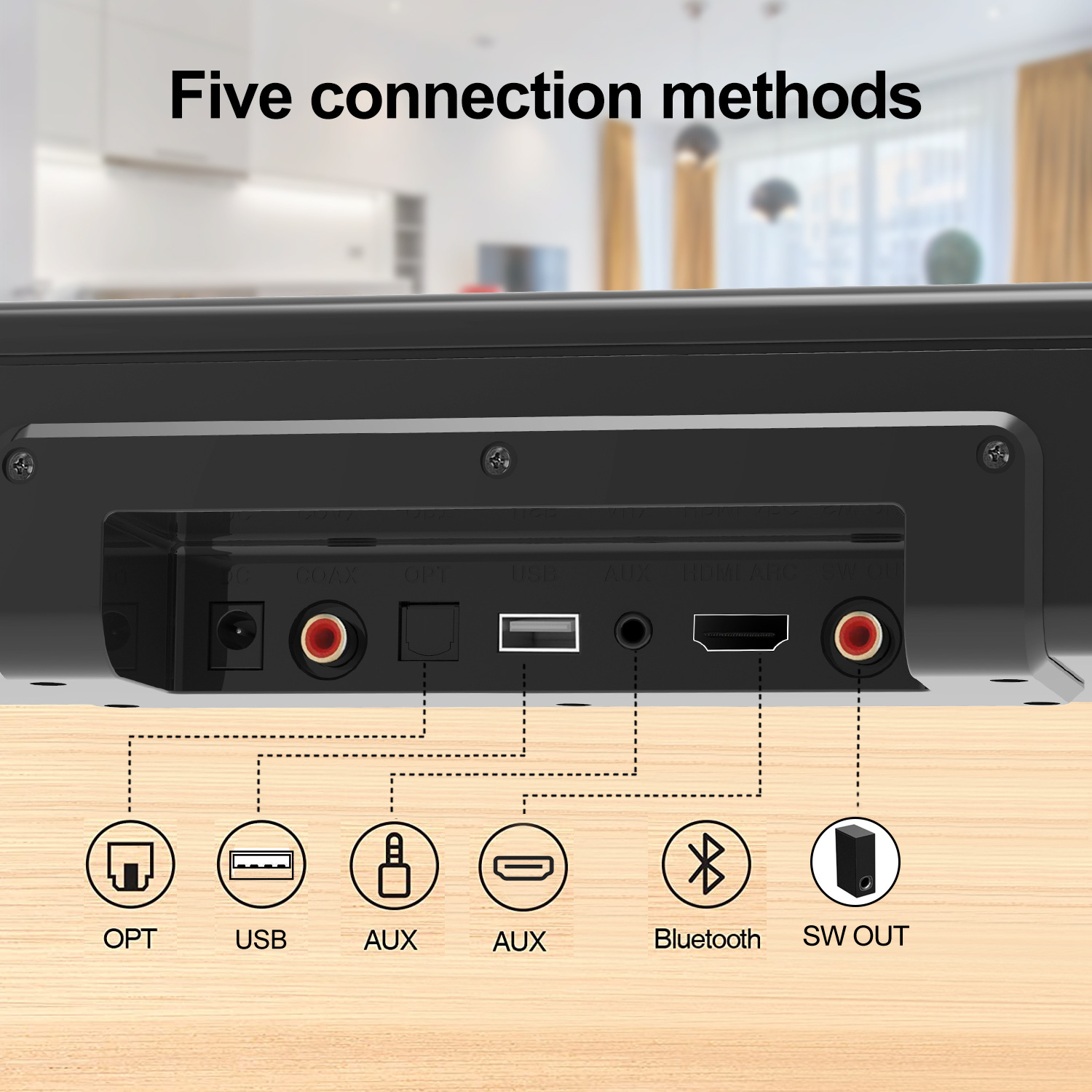 S22 Echo Wall Subwoofer 80W Power Bluetooth Sound Speaker, Home Theater K Song Audio Fiber U Disk