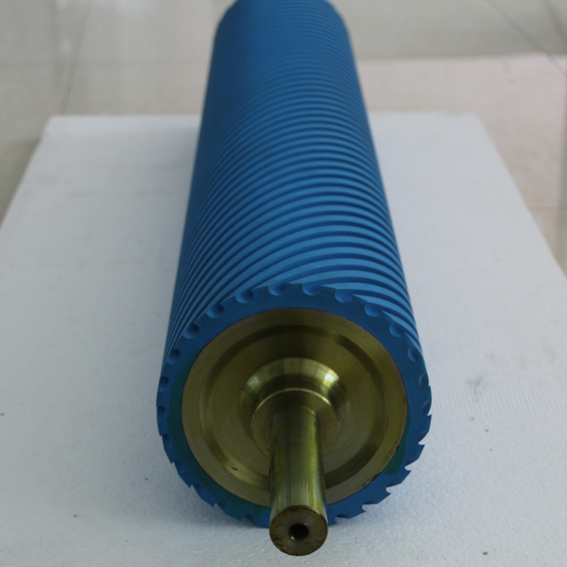 Printing Machine Laminating Machine Rubber Roller Spiral Groove Rubber Roller Roller Solvent-Resistant Rubber Roller Stainless Steel Roller Core Rubber Roller