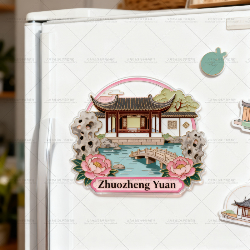Acrylic China Scenic Refrigerator Magnet Great Wall Forbidden City West Lake Commemorative