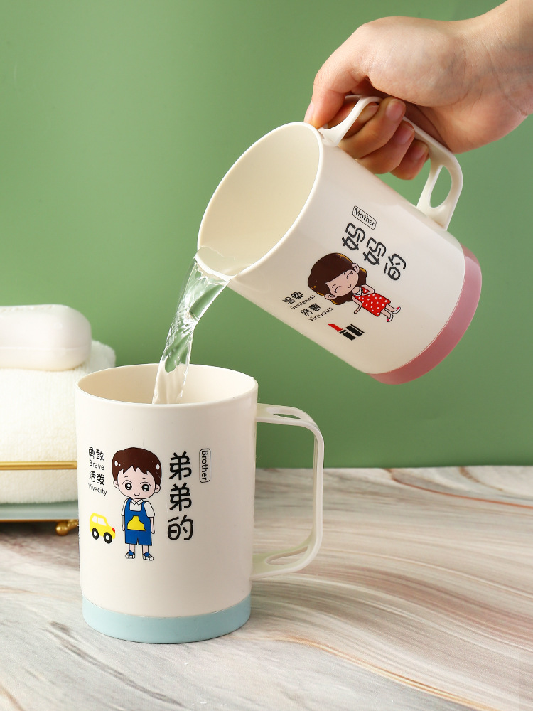 Wholesale parent-child brushing cup a three-mouth mouthwash cup household toothbrush cup suit family large capacity dental cup