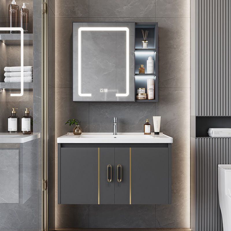 Motijue Bathroom Cabinet Combination Bathroom Wash Basin Rock Board Small Apartment Washstand Integrated Ceramic Washbasin Cabinet