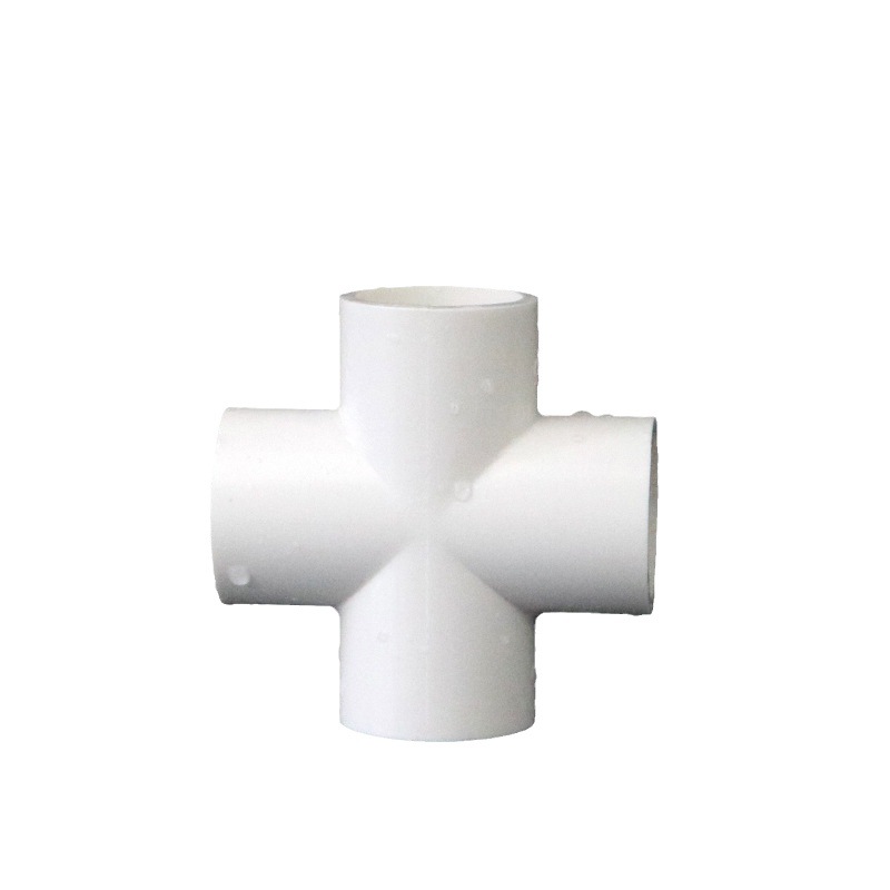 Pvc Water Pipe Four-Way Connector Fittings for Water Supply Pipes, Cross Four-Way Connection for Water Pipes, Equal Diameter, High Pressure Resistant
