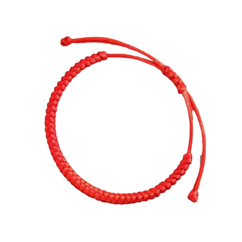 Diamond Knot Red Rope Bracelet Red Flat Knot Hand Rope DIY Hand Rope High-value Hand-woven Benmingnian Men's and Women's Hand Rope