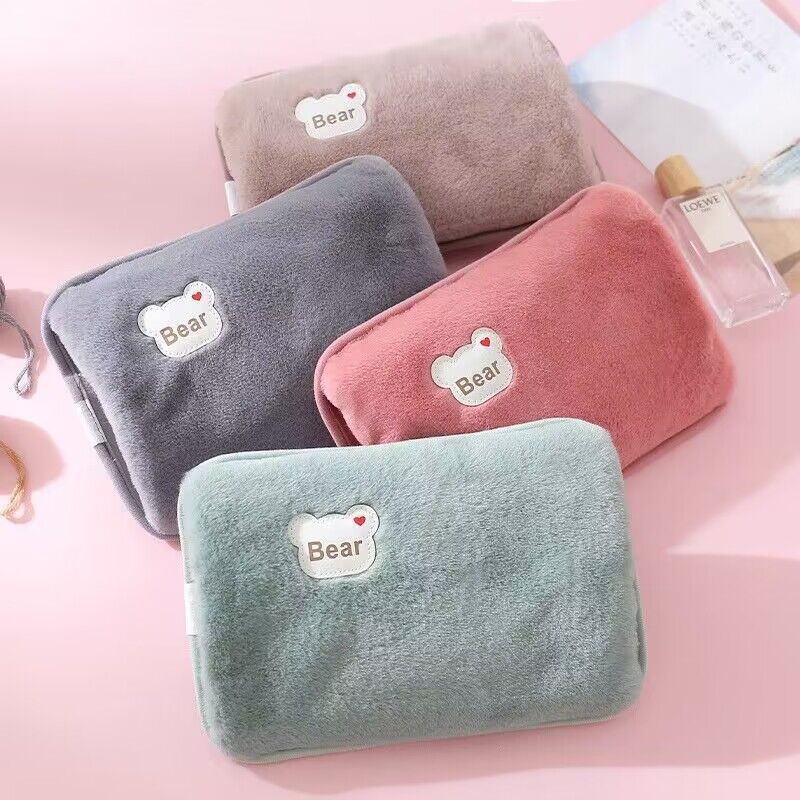 Rechargeable electric hot water bag double hand warm water bag bear head cartoon cute warm baby factory wholesale in stock supply