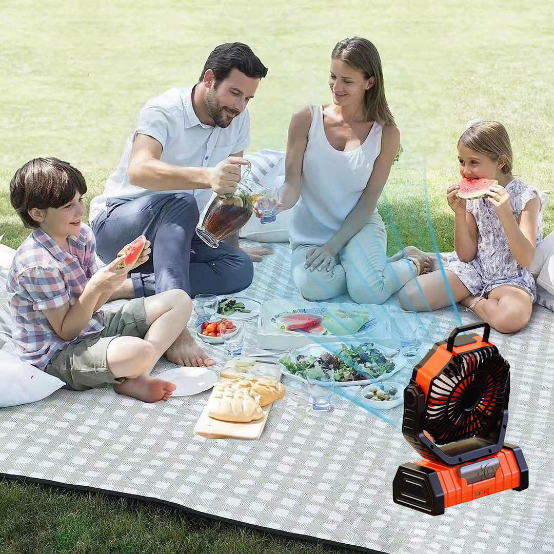 Cross-Border Outdoor Camping Style Fan Cooling Portable Electric Fan Desktop USB Super Wind Shaking Head Fan