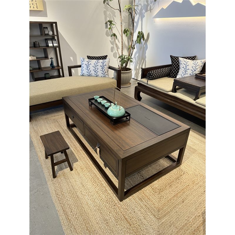 New Chinese Style Solid Wood Sofa Combination Luohan Bed Ming Style Living Room Home Small Apartment Zen Bed Couch Ebony Wood Furniture