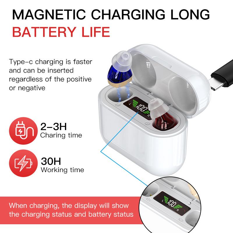 Gumi hearing aid for the elderly digital auxiliary listening sound amplifier sound collector charging bin accessories hearing aid