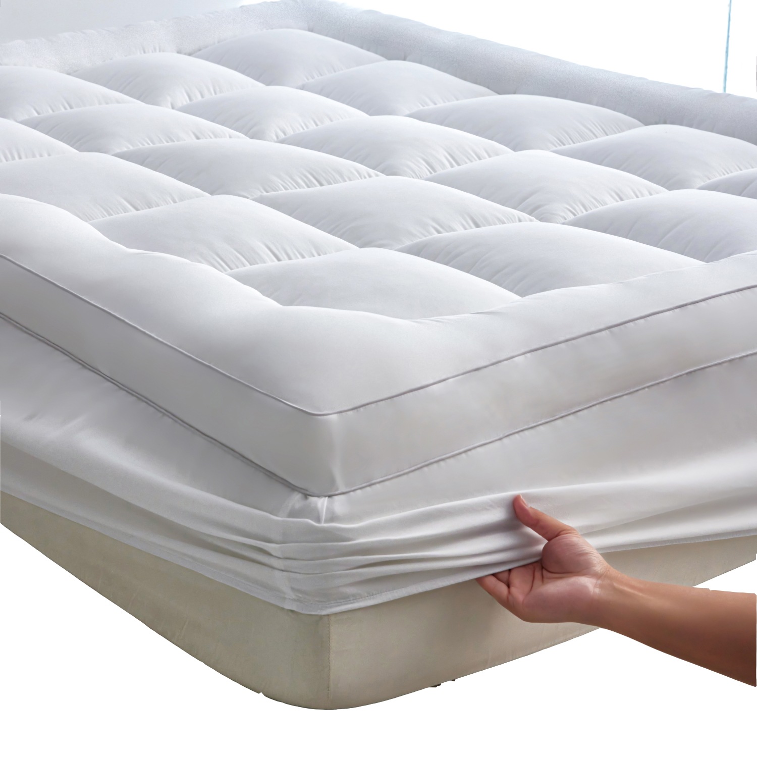 Customized Oem Fitted Sheet, Velvet-Filled Mattress, Single and Double Thickeneded Anti-Slip Soft Mattress Topper, Cross-Border Exclusive