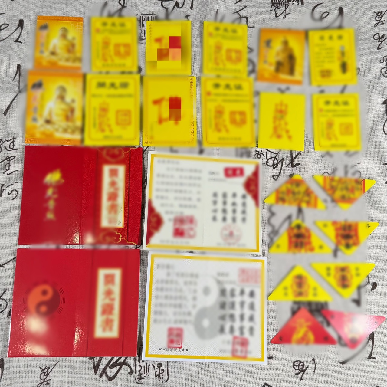 Buddha Hot Selling Teaching Opening Small Card Bracelet Jewelry Triangle Accessories Light and Light Double-sided Printing Exquisite Certificate Cinnabas Powder