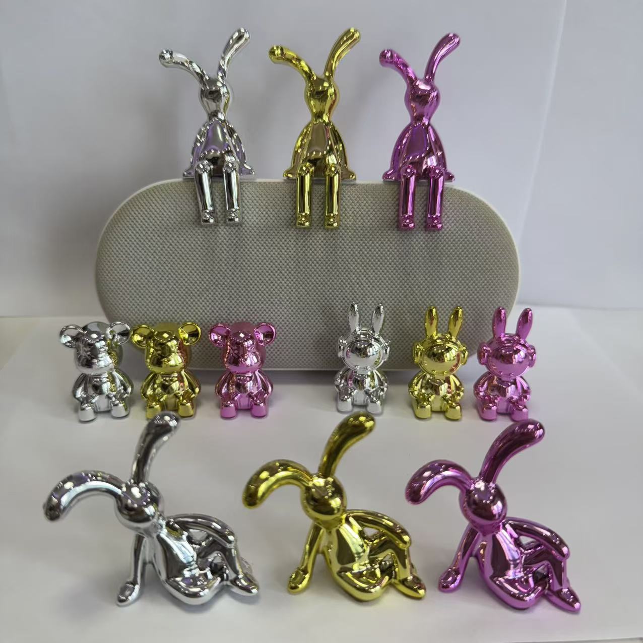 Кросс-бодерные креативные электроплазменные длинноухие кролики, подставка для зубочисток, крышка для чашки, ручка, аксессуары, коробка для хранения салфеток, украшения