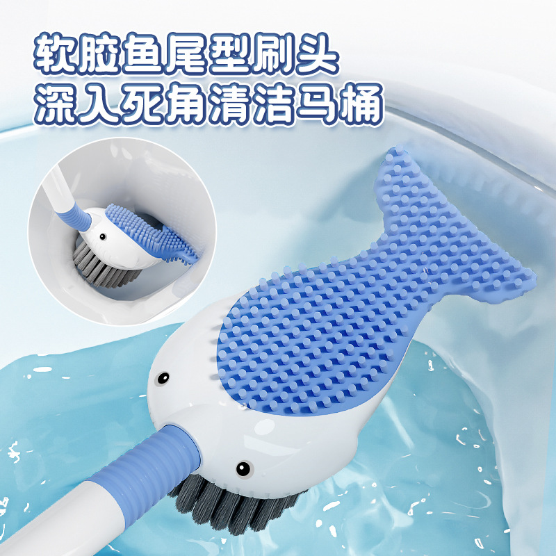 [Patented Authentic] Little Whale Toilet Brush Household No Dead Angle Cleaning Toilet Liquid Brush Bathroom Cleaning Brush