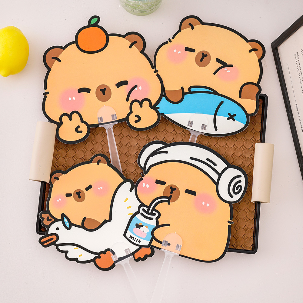 Capibala Shapes Fan Summer Cartoon Capybara Hand-held Small Fan Cute Push Small Gift Children's Fan