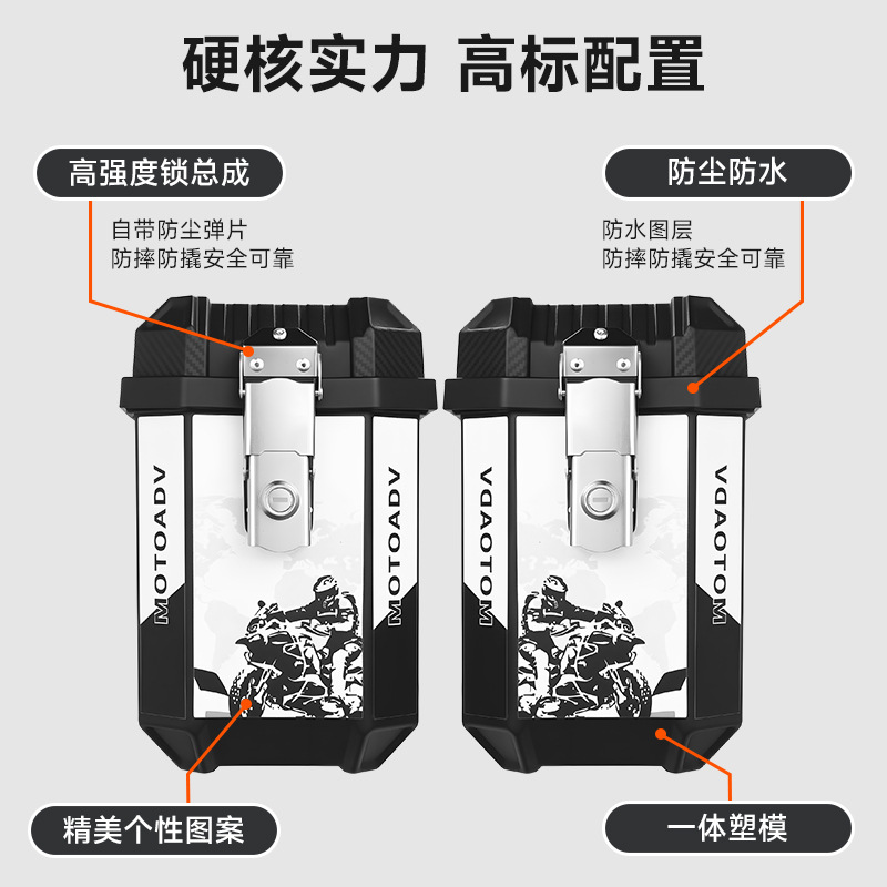Новый пластиковый универсальный боковой ящик мотоцикла, неалюминиевый, быстроразъемный, водонепроницаемый