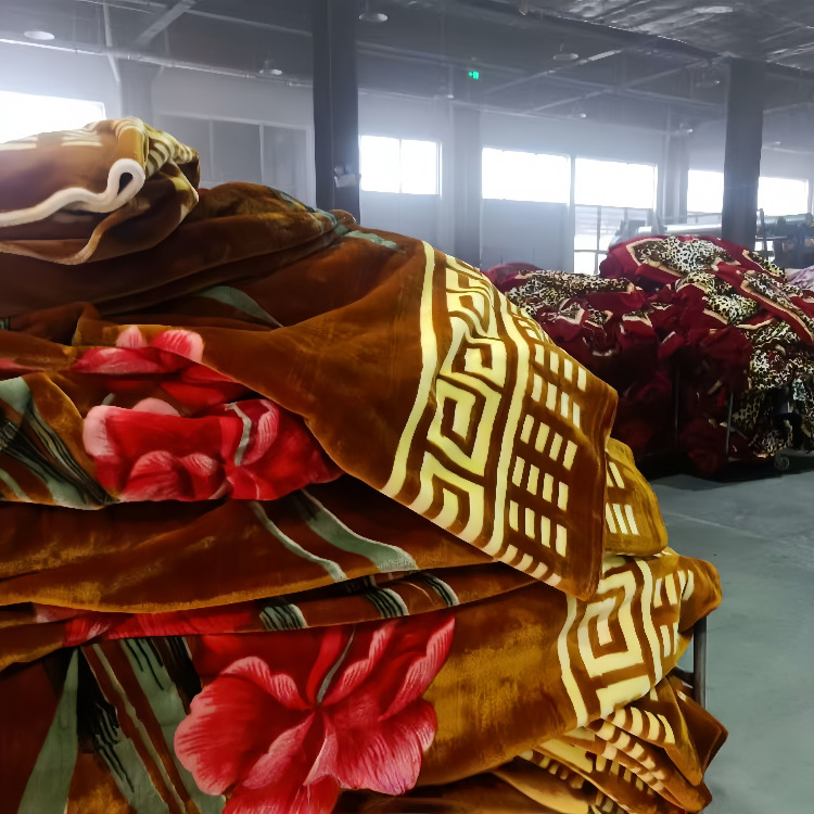 Blanket Foreign Trade Middle East Single and Double Layer Raschel Blanket Stock Blanket Manufacturer Direct Sales Raschel Full Wear Blanket