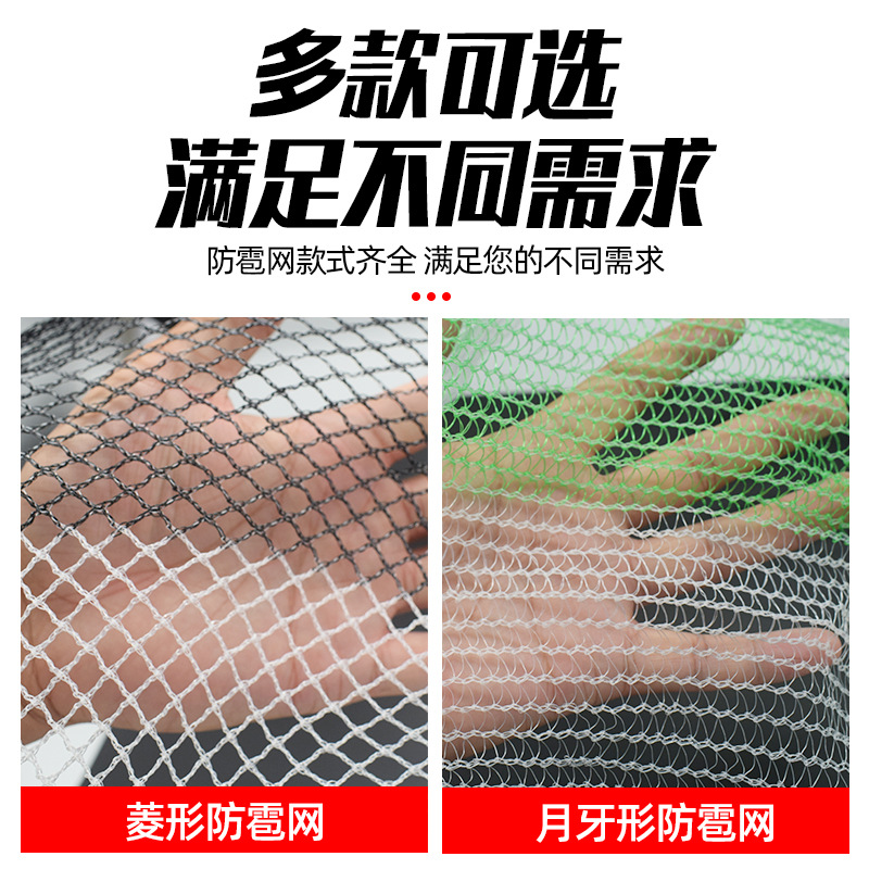 Anti-Hail Net Polyethylene Garden Grape Orchard Cross-Border Hail Net Flower Agriculture Pe Diamond Crescent Anti-Bird Net
