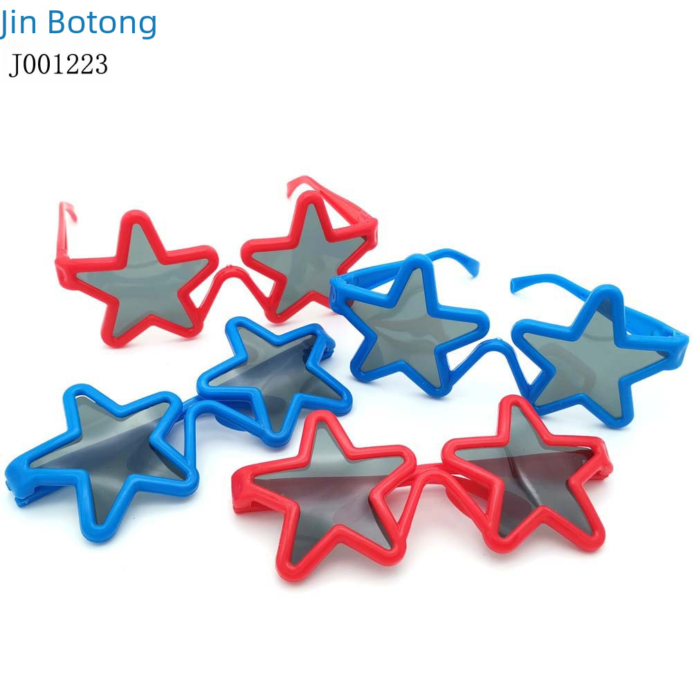 Cross-Border Colorful Plastic Five-Pointed Star Glasses Independence Day Party Glasses Accessories Fun Cartoon Children's Star Glasses