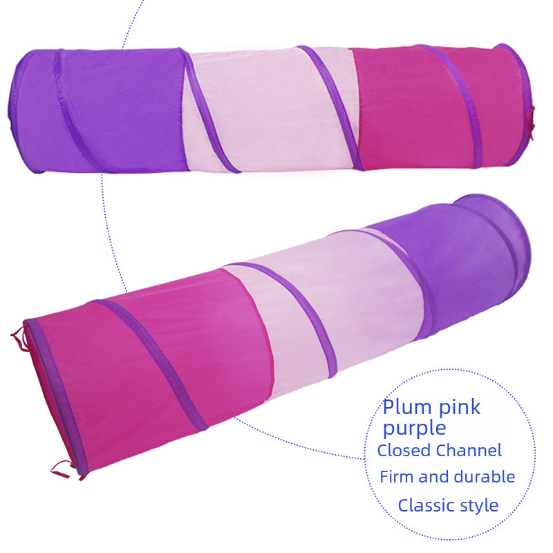 Children's Rainbow Crawling Tunnel Indoor Playhouse Children's Outdoor Foldable Tent Red, Yellow and Blue Color Channel