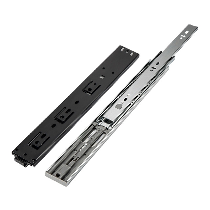 45 wide drawer slide rail three-section buffer damping guide rail hydraulic self-priming damping slide rail 8 inch three-section buffer slide rail