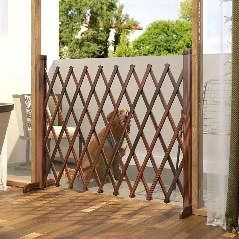 Retractable Wooden Fence Yard Wall Anti-Corrosion Wooden Fence Comprehensive Fence Dog Cat Pet Partition Vegetable Garden Fence Fence