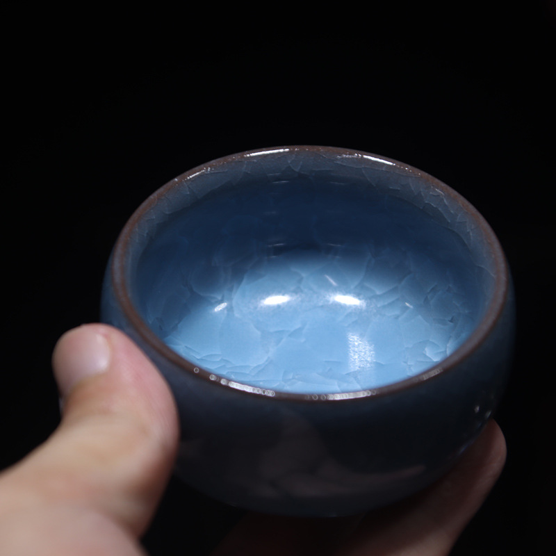 Tea Cup with Original Mineral Iron Base, Jianyang Shuji Oil Drip Rabbit Hair Small Cup, Wholesale Tea Set Master and Guest Cups