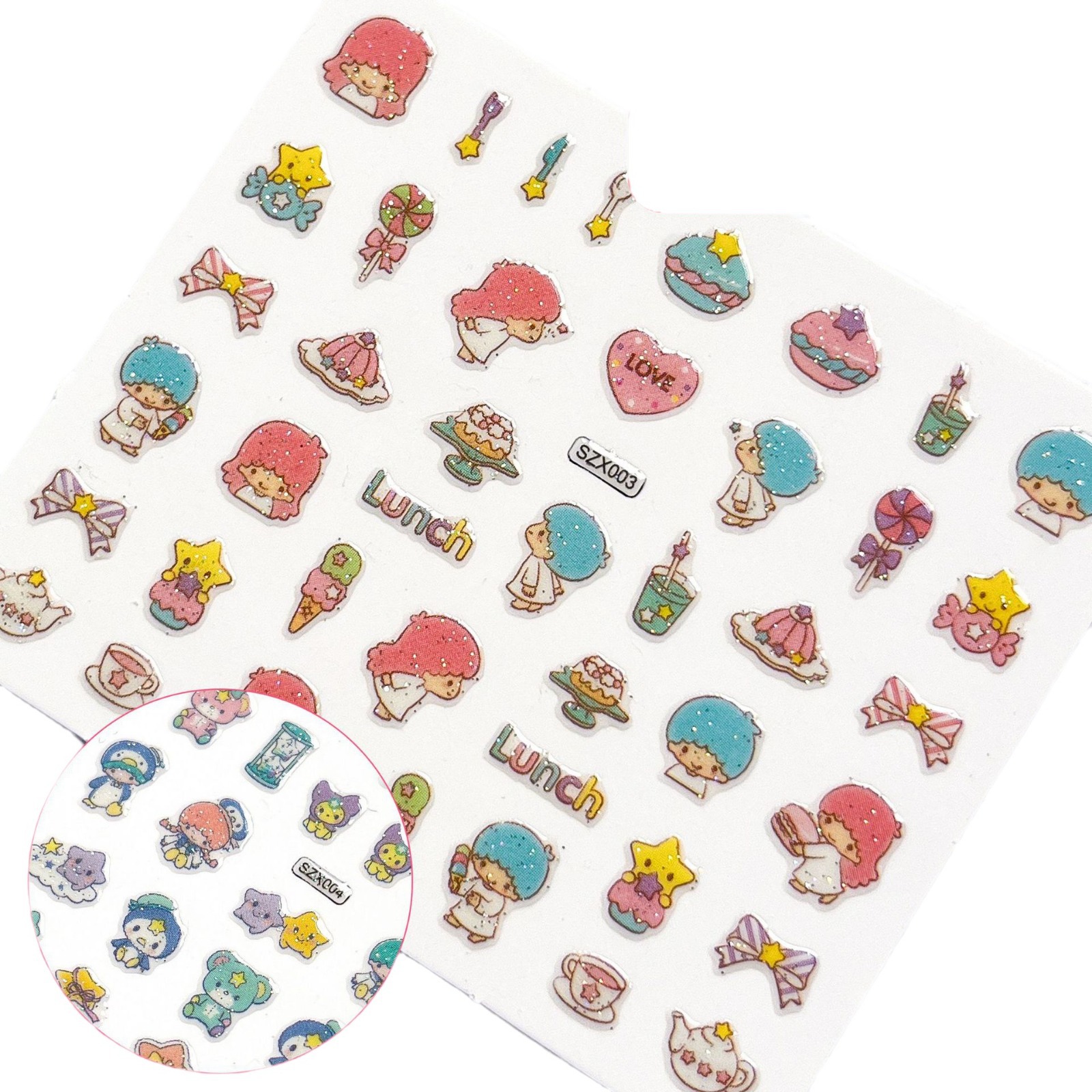 New Kuromi Nail Art Stickers Cute Stickers Cartoon Children's Nail Art Little Girl Melody Kt Animal Nail Stickers