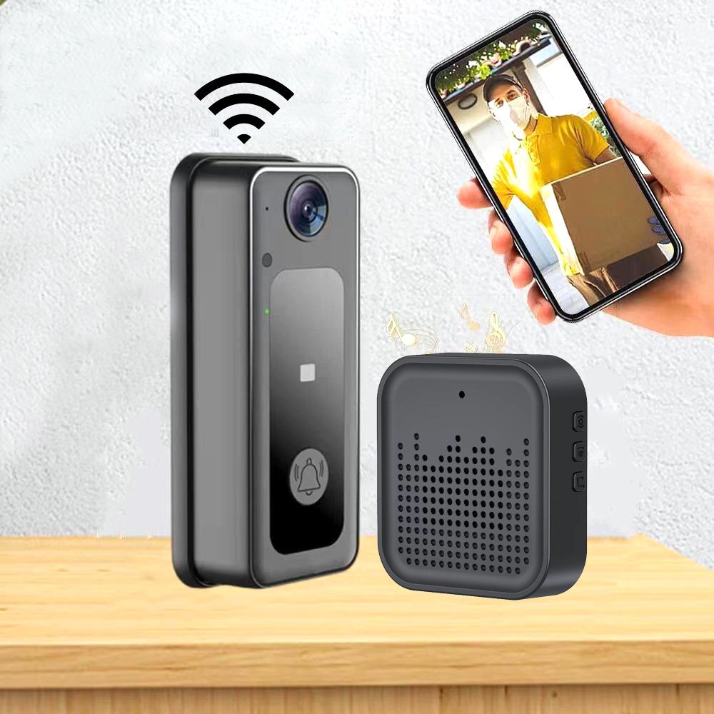 Foreign Trade Tuya Low-Power Video Doorbell Intercom Mobile Phone Monitoring Wifi Smart Doorbell Ip65 Level Ding Dong Set