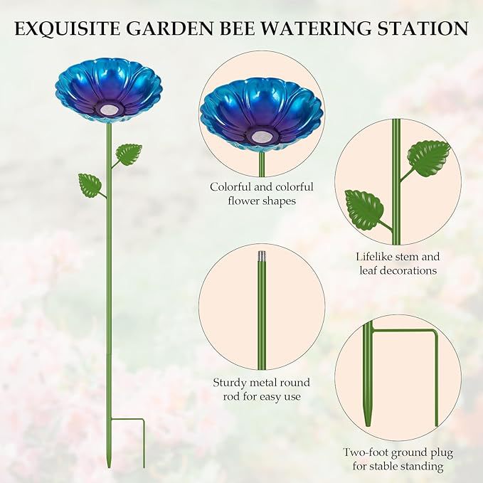 Cross-Border Supply of Outdoor Pastoral Cast Iron Art, Bee and Butterfly Drinking Fountain, Bird Food Basin, Garden Decoration Ornaments, Floor Inserts